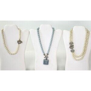 3 Heidi Daus Faux Pearl Necklaces